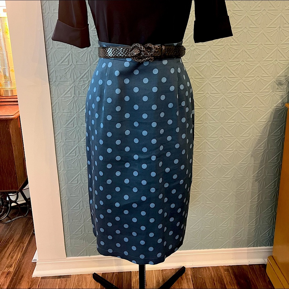 Below knee polka dot skirt